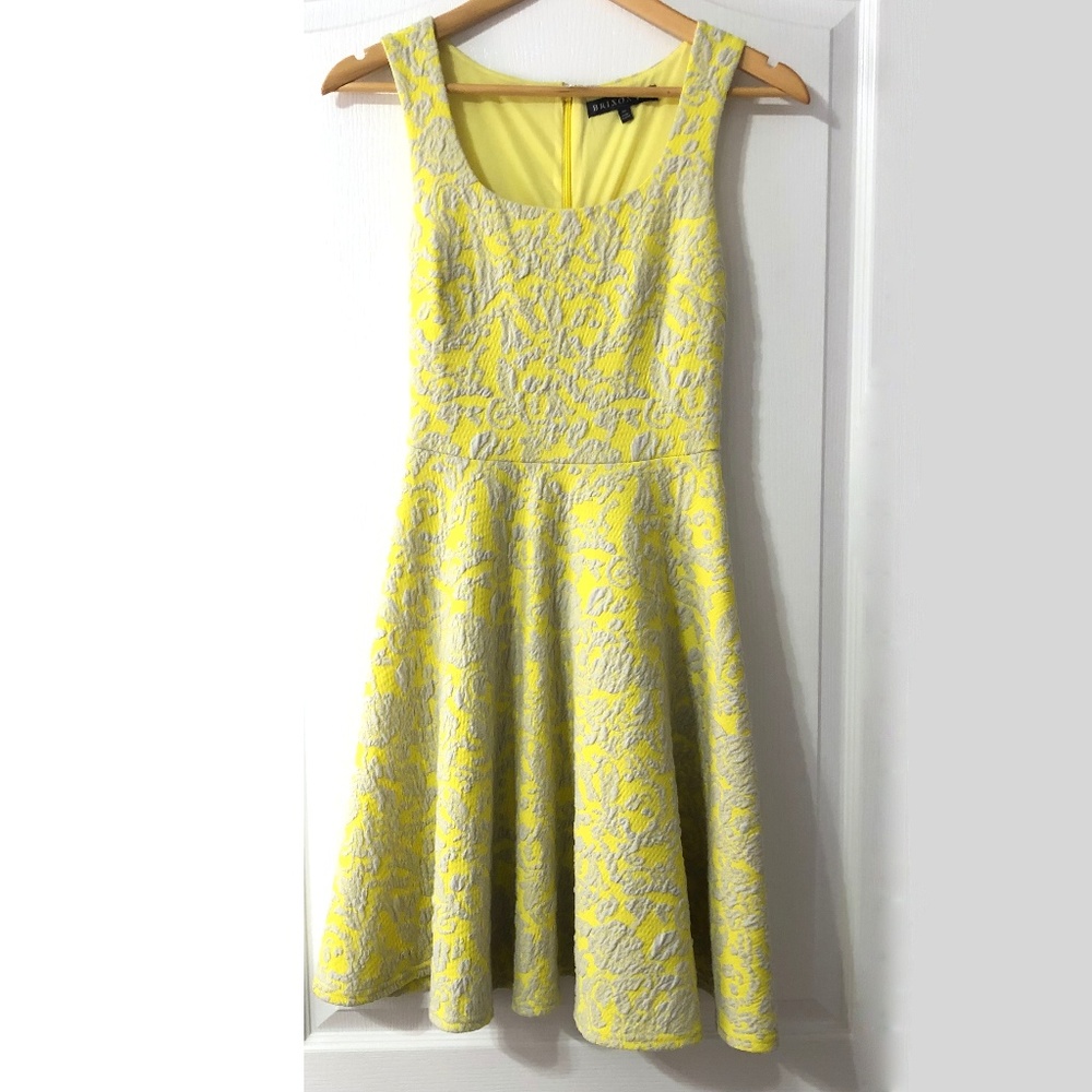 Brixon Ivy Lex Textured Knit Dress Size XS Yellow